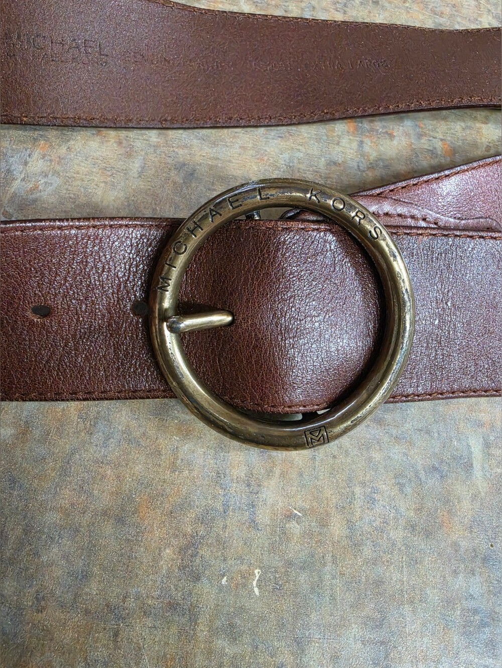Michael Kors Brown Leather Ring-Detail Waist Belt - Picture 2 of 7